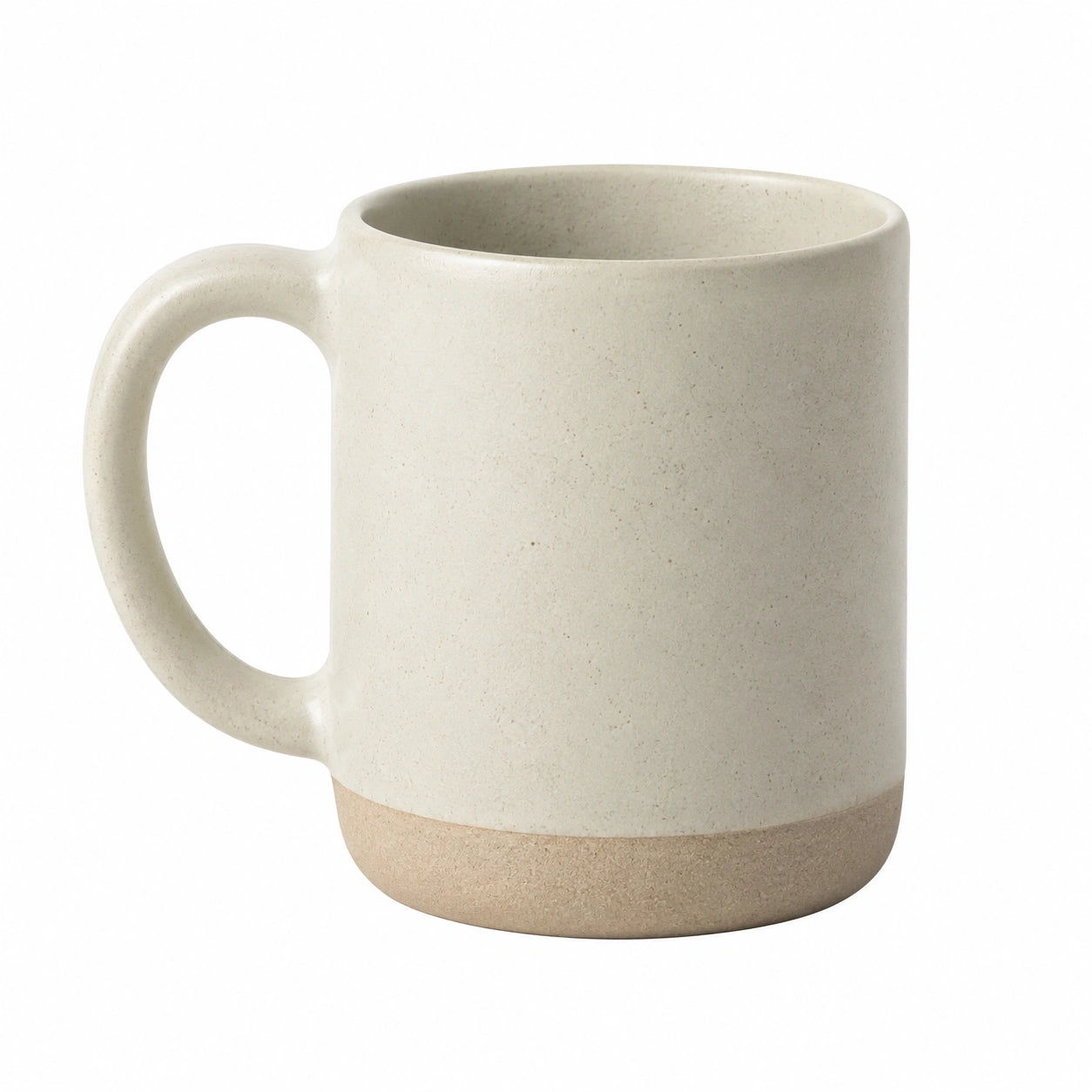 Keramiktasse 350 ml Beige mit Henkel - schlichtes Trinkgefäß