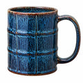 Keramiktasse 500 ml Blau Braun mit Henkel und Glasur