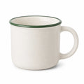 Kaffeetasse 450 ml Keramik cremegrün gesprenkelt mit Henkel