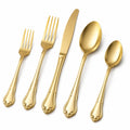 Besteckset 5-teilig 18 bis 23 cm Edelstahl goldfarben klassisch