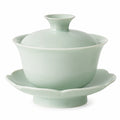 Gaiwan Teeschale 150 ml aus Keramik in Hellgrün mit Deckel und Untertasse