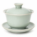 Gaiwan Teetasse 180 ml Keramik Hellgrün für losen Tee mit Deckel und Untertasse