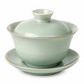 Gaiwan Teeset 150 ml Keramik Jadegrün mit Craquelé-Glasur für losen Tee