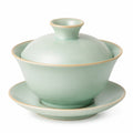 Gaiwan Teeschale mit Deckel 11 cm Keramik Hellgrün für Teezubereitung
