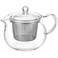 Teekanne 1000 ml aus Glas mit Edelstahlfilter und Deckel transparent